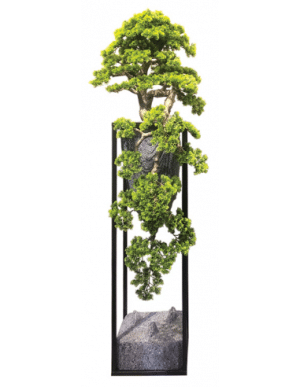 Kunstig sten med bonsai træ H170 cm